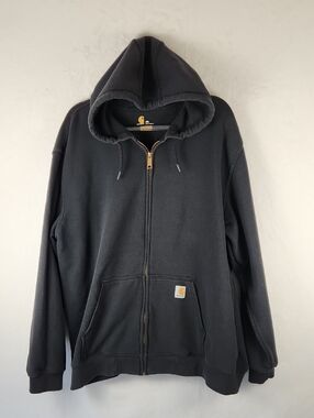 Carhartt Hoodie Zip Up Jacket Black Men's Size 2XL